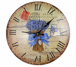 Lavande Horloge de Cuisine Shabby Chic Montre Antique Murale