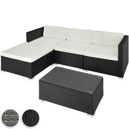 Canap&eacute; Fauteuils Et Tabouret En R&eacute;sine Tress&eacute;e Et Table E