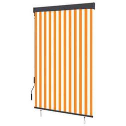 vidaXL Store Roulant d'Ext&eacute;rieur 120x250 cm Blanc et Orange